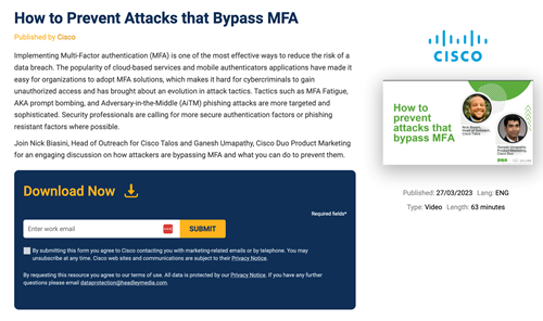 Gated form example taken from Cybersecurity Corporate